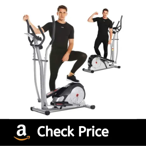 ANCHEER Elliptical Machine with Pulse Rate Grips and LCD Monitor